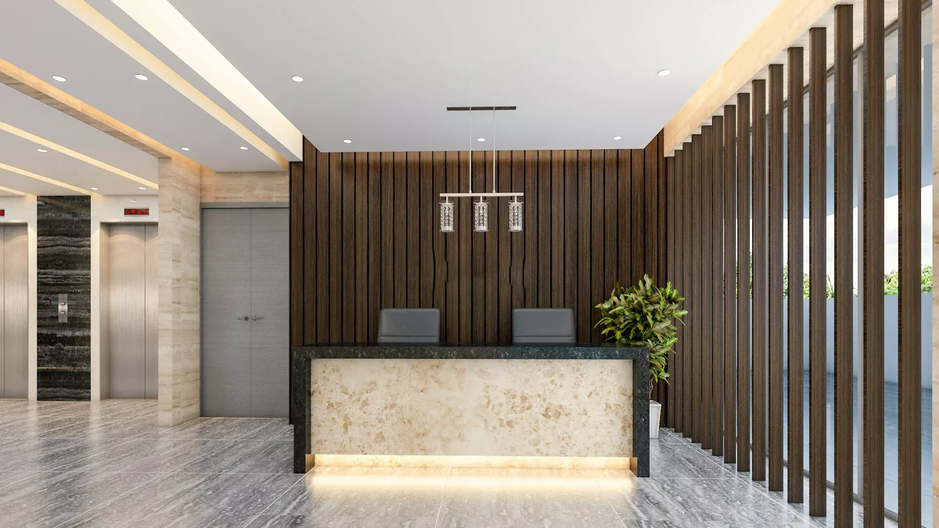 Modern luxury corporate lobby